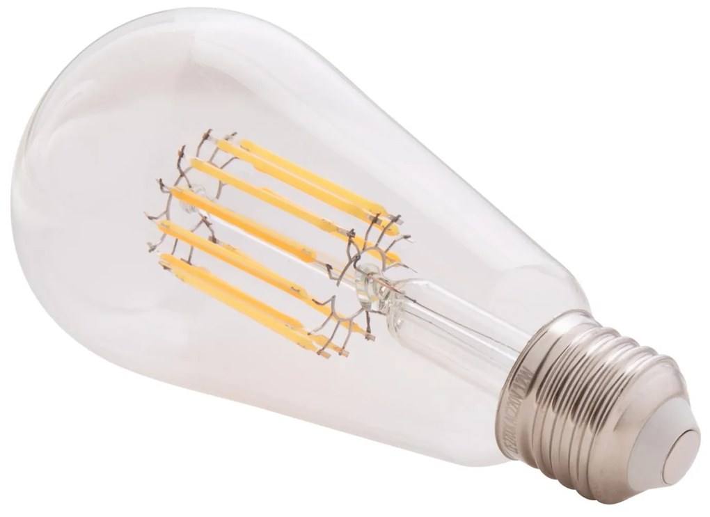 ΛΑΜΠΤΗΡΑΣ  LED FILAMENT 12W E27 3000K ΔΙΑΦΑΝΟΣ 6x6x14 εκ.