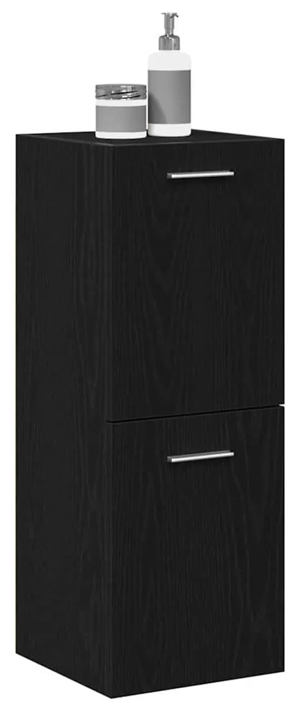 vidaXL Ντουλάπι Μπάνιου Μαύρη Οξυά 30 x 30 x 80 cm Επεξεργασμένο ξύλο