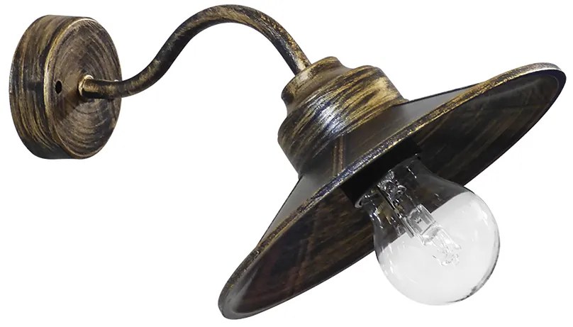 Απλίκα Φωτιστικό Τοίχου AS-160 AP μπρονζέ Heronia-31-0592-Μπρονζέ 31-0592