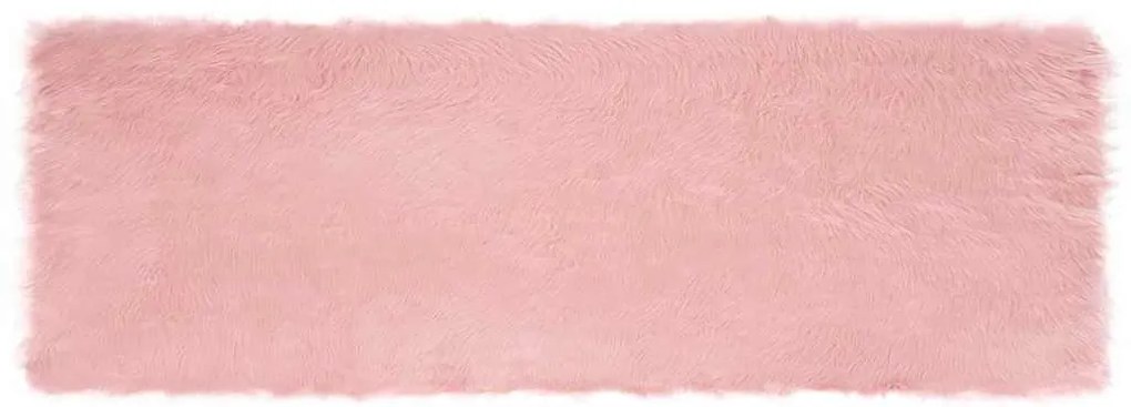 vidaXL Ψεύτικο Δέρμα Προβάτου Χαλί Tafalla Ροζ 80 x 250 cm Πολυεστέρας