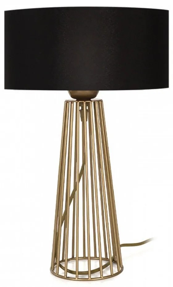 Επιτραπέζιο Φωτιστικό Filip 216726 E27 25x25x45cm Gold-Black Megapap Metal, Fabric