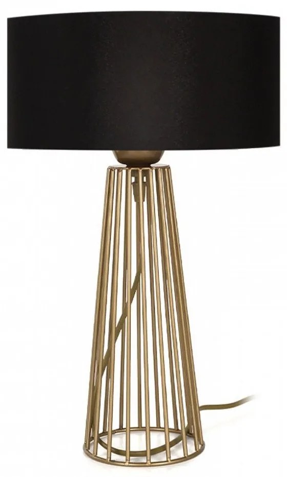 Επιτραπέζιο Φωτιστικό Filip 216726 E27 25x25x45cm Gold-Black Megapap Μέταλλο,Ύφασμα