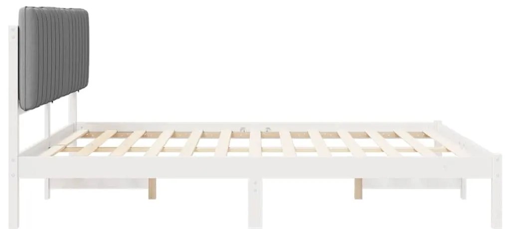 vidaXL Σκελετός Κρεβατιού με Επενδεδυμένο Κεφαλάρι Ανοιχτό γκρι