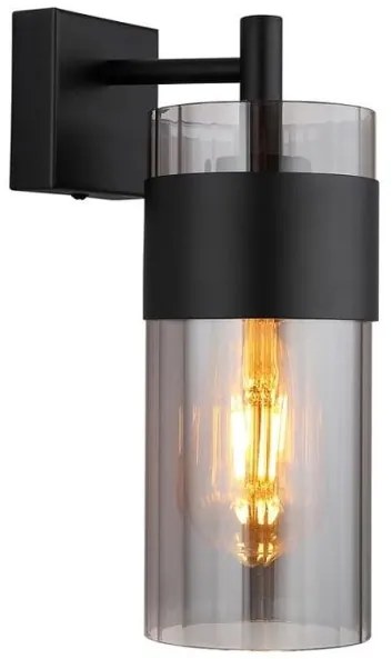 Απλίκα Φωτιστικό Τοίχου E27 Μαύρο-Φιμέ 15718W Globo Lighting-15718W-Μαύρο 15718W