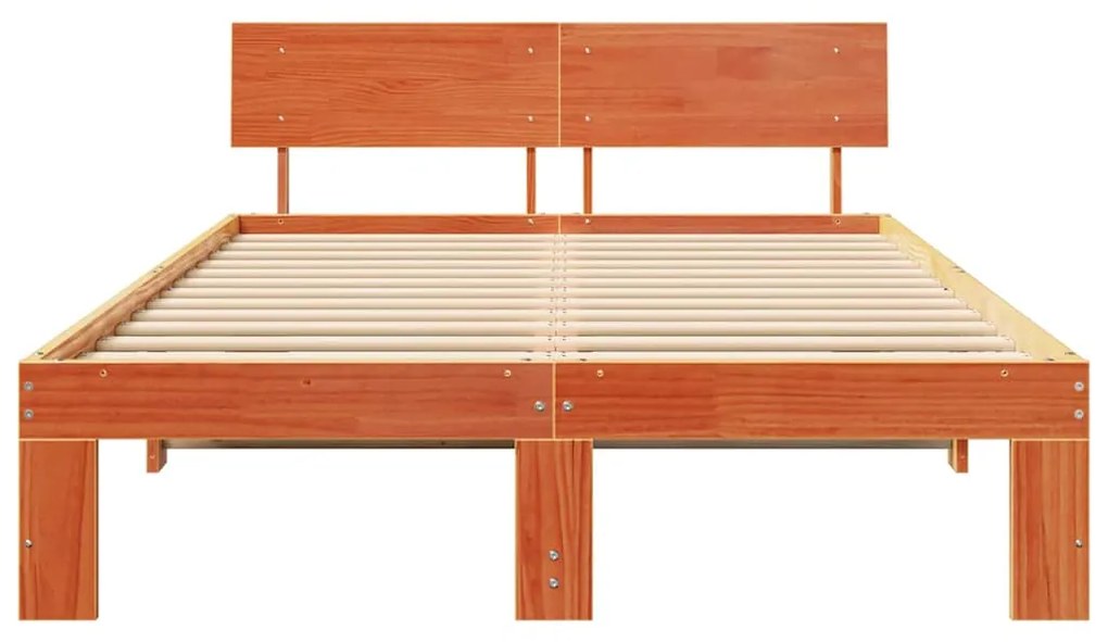 vidaXL Σκελετός Κρεβατιού Καφέ 120 x 190 cm Μασίφ ξύλο πεύκου