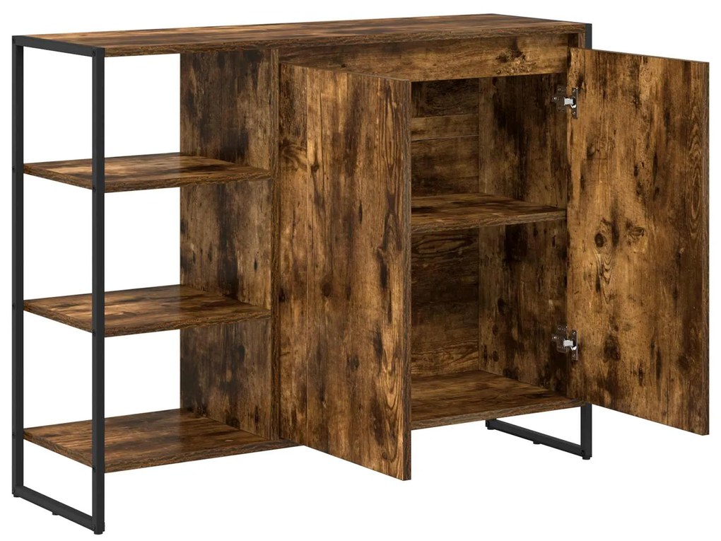 vidaXL Βοηθητικό ντουλάπι Καπνιστό Δρύς 96.5 x 30 x 75 εκ