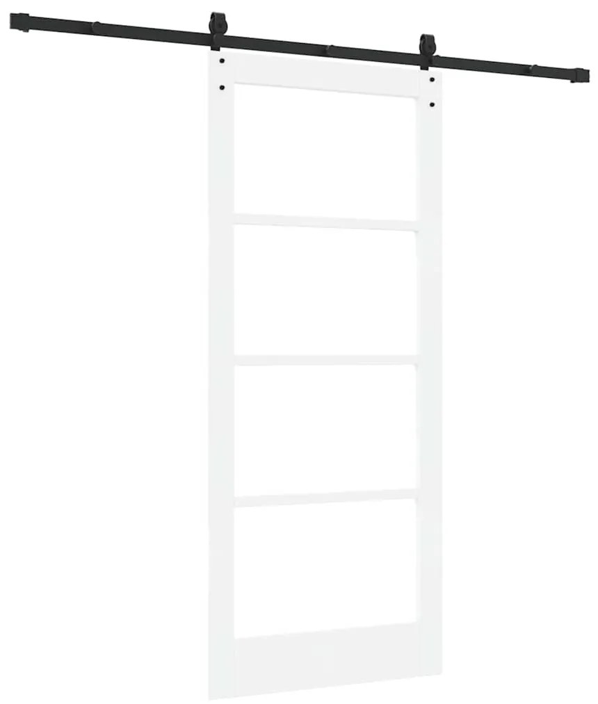 vidaXL Συρόμενη Πόρτα Λευκό 86 x 198.5 cm Ξύλο και μέταλλο