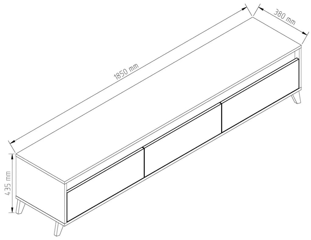 Ξύλινο Έπιπλο Τηλεόρασης AVA Artizan Oak - Antracite Μ183xΠ38xΥ43cm