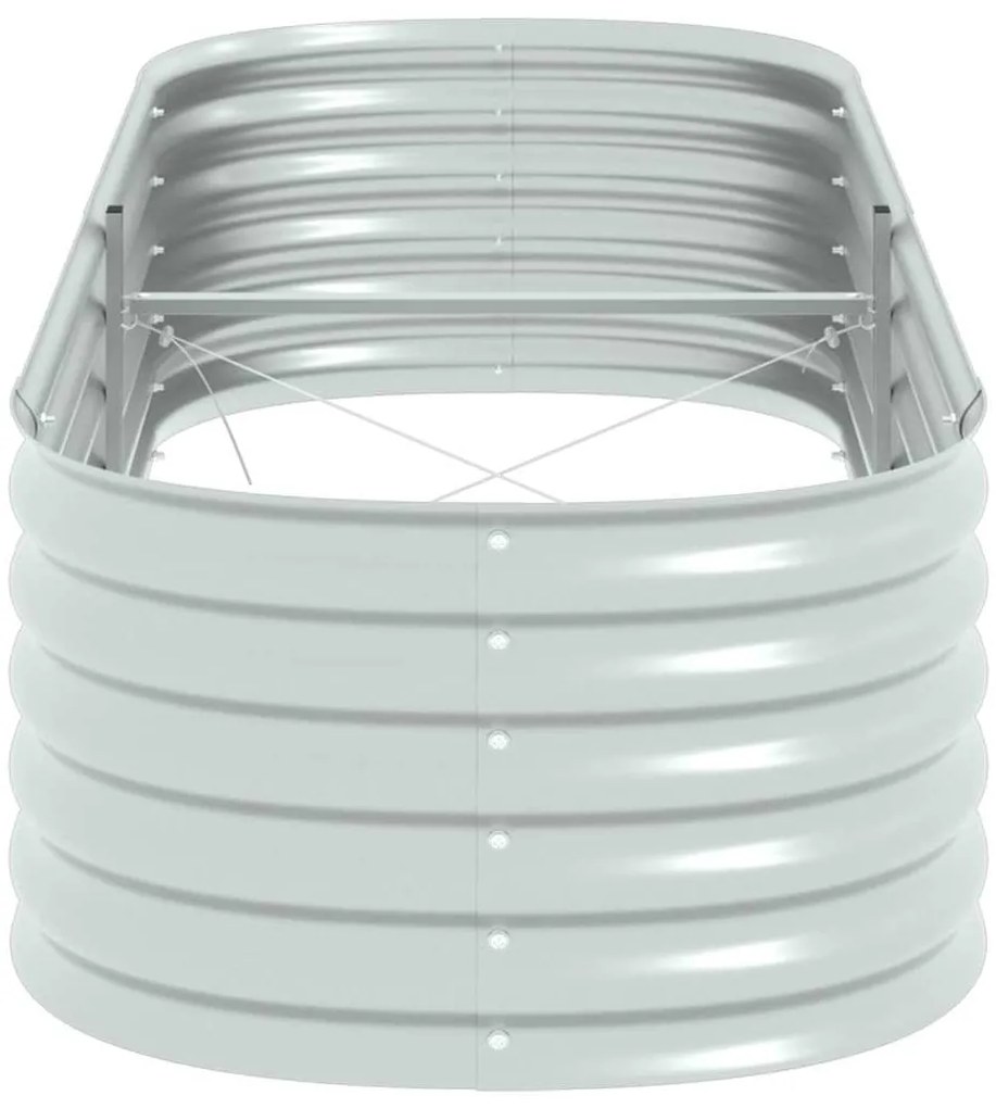 vidaXL Ζαρντινιέρα Υπερυψωμένη Ασημί 240x80x44 εκ. Γαλβανισμ. Χάλυβας