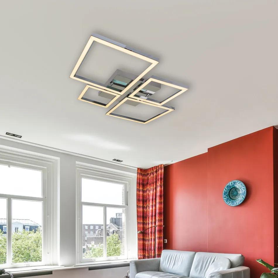 Πλαφονιέρα οροφής LED 70W 3CCT σε χρυσαφί απόχρωση D:65cm (6051-GL) - Αλουμίνιο - 6051-GL