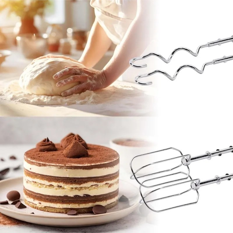 Μίξερ Royalty Line με μπολ RL-HM19015, 700W, 6 αναδευτήρες, 3 λίτρα, Turbo, 5 ταχύτητες, Μαύρο/inox