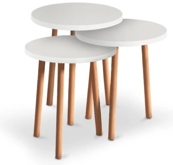 Βοηθητικά τραπεζάκια Roma Megapap χρώμα λευκό