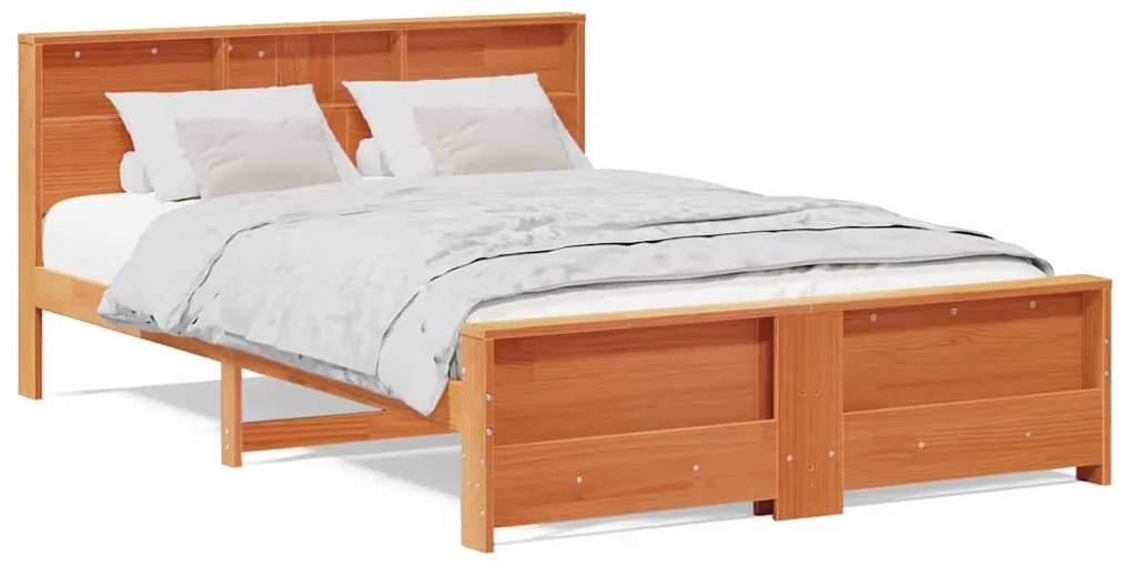 vidaXL Σκελετός Κρεβατιού Καφέ κεριού 140 x 200 cm Μασίφ ξύλο πεύκου