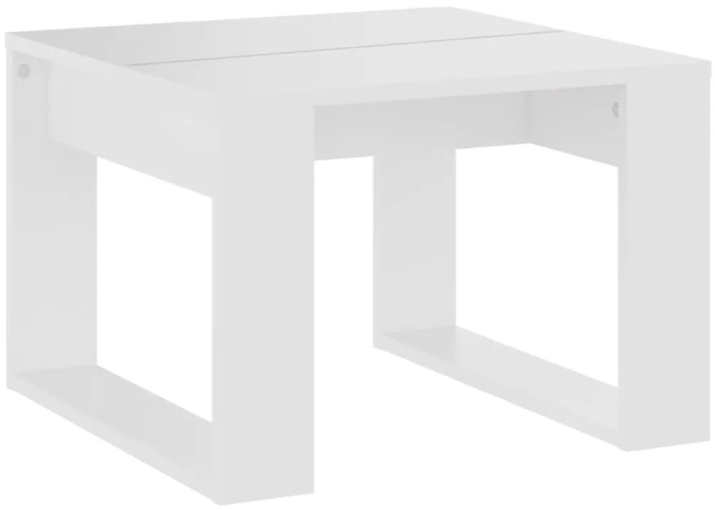 Τραπέζι Βοηθητικό Λευκό 50 x 50 x 35 εκ. από Επεξεργ. Ξύλο