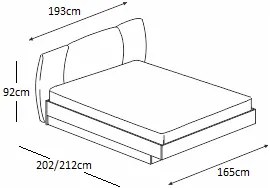 Κρεβάτι ξύλινο με δερμάτινη/ύφασμα EVROS 160x200 DIOMMI 45-239