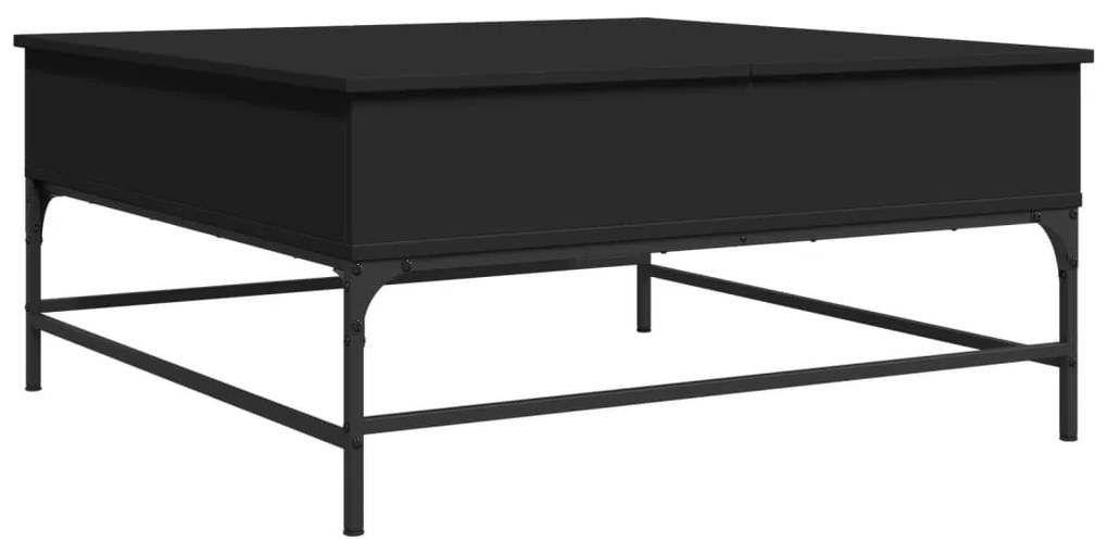 vidaXL Τραπεζάκι Σαλονιού Μαύρο 95x95x45εκ. Επεξεργασμένο Ξύλο+Μέταλλο