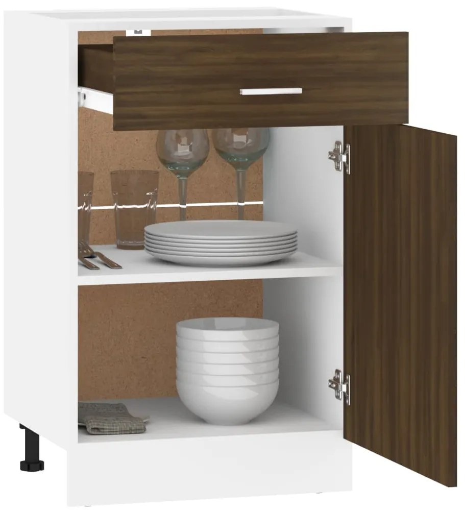 vidaXL Ντουλάπι με Συρτάρια "Lyon" Καφέ Δρυς 50x46x81,5 εκ. από Τεχνητό Ξύλο