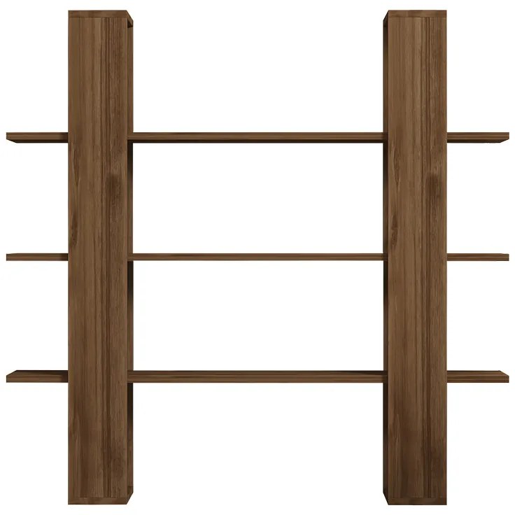 Βιβλιοθήκη Yotek pakoworld σε καρυδί απόχρωση 120x23x120εκ (1 τεμάχια)