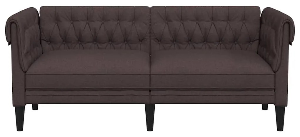 vidaXL Καναπές Διθέσιος Chesterfield Σκούρο Καφέ Υφασμάτινος