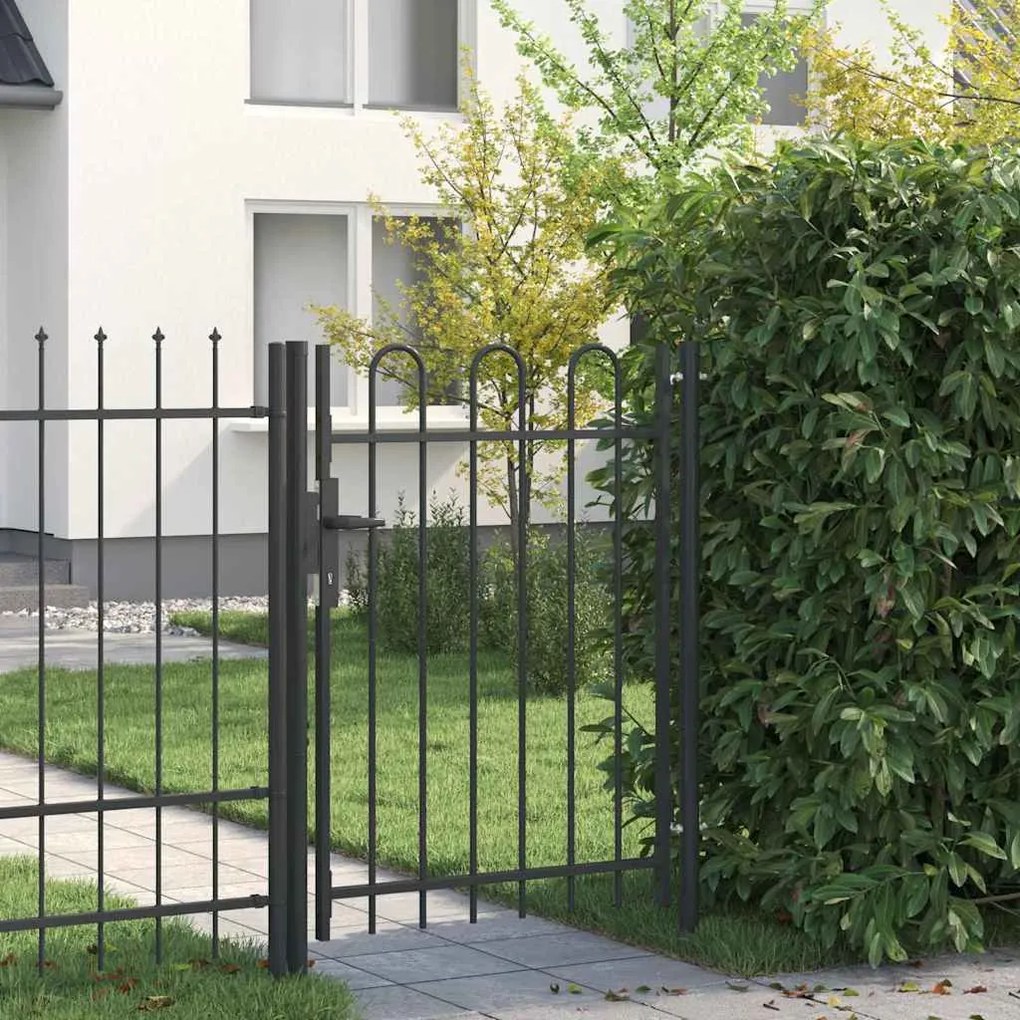 vidaXL Πύλη Φράχτη Γκρι 100 x 120 cm Χάλυβας με Επικάλυψη Πούδρας