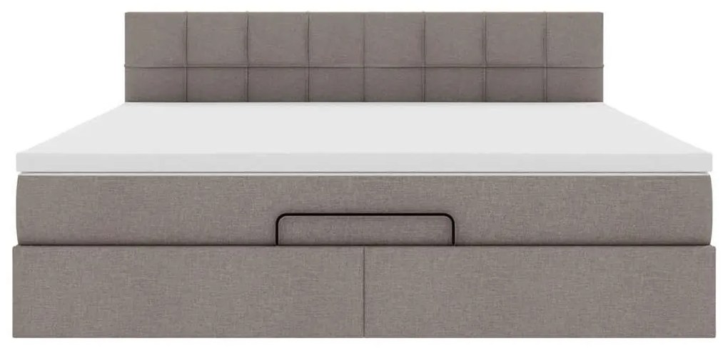 vidaXL Οθωμανικό κρεβάτι με στρώμα Taupe 180x200cm ύφασμα