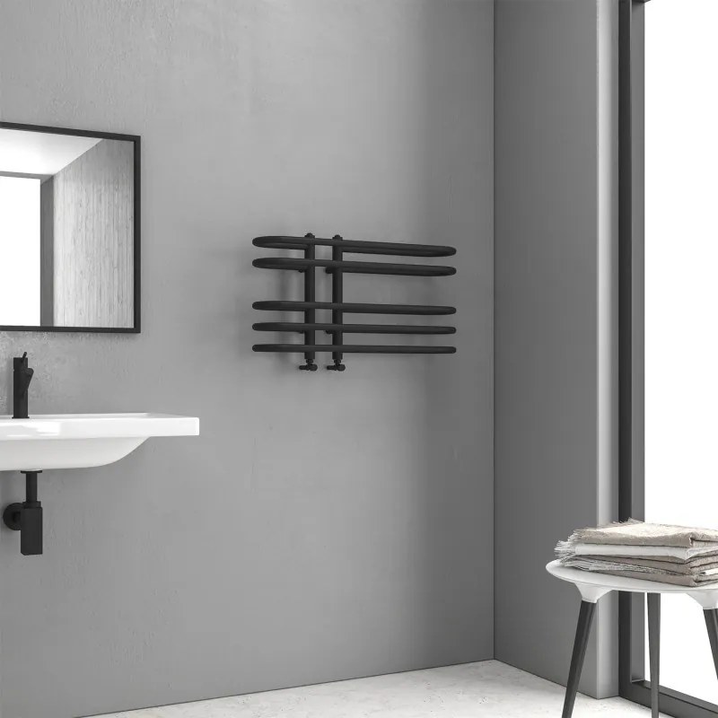 Karag Dora Θερμαντικό σώμα μπάνιου Black Matt 18x70x40cm