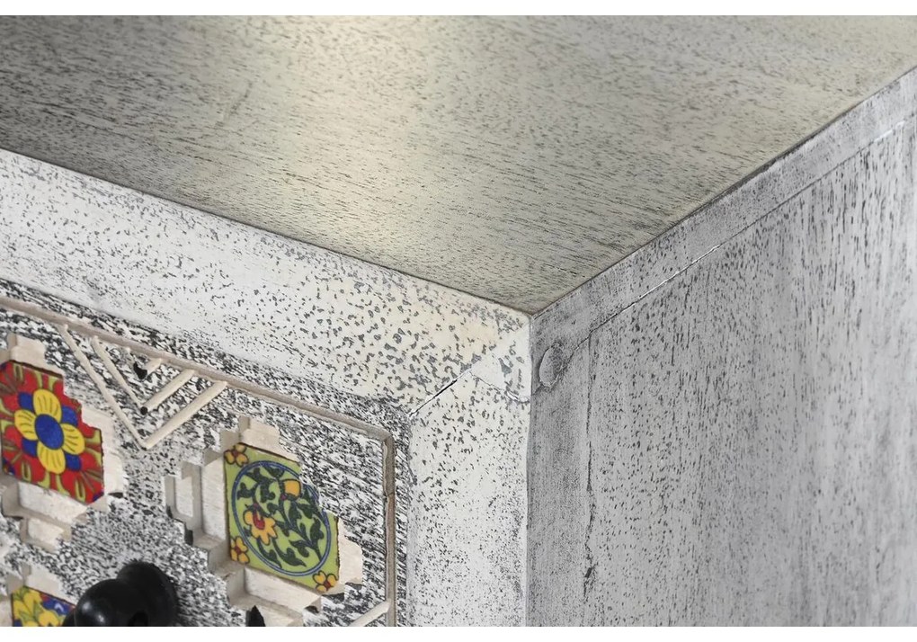Συρταριέρα DKD Home Decor Κεραμικά Γκρι Λευκό Ξύλο από Μάνγκο (80 x 38 x 80 cm)