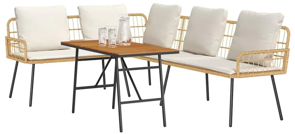 vidaXL Σετ Καναπέ Κήπου 2 pcs Μπεζ συνθετικό ρατάν