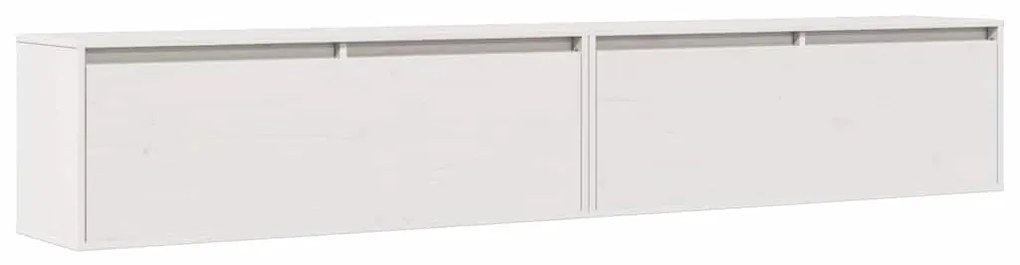 vidaXL Ντουλάπια Τοίχου 2 τεμ. Λευκά 100x30x35 εκ. Μασίφ Ξύλο Πεύκου