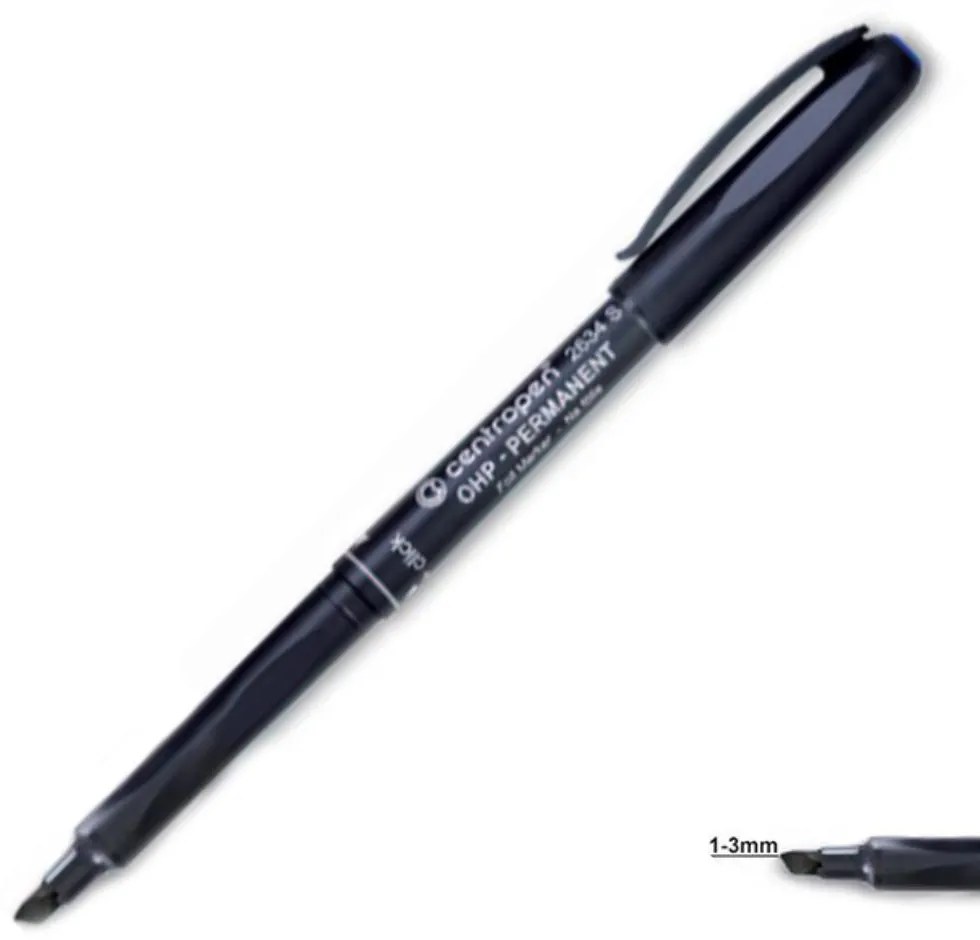 Centropen μαρκαδόρος ανεξίτηλος μαύρο large 1-3mm 10 τμχ.