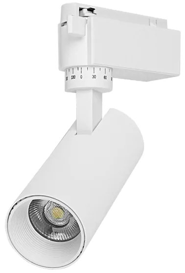 Globostar S-40011 Μονοφασικό Bridgelux COB LED Φωτιστικό Σποτ Ράγας 15W 230V 1650lm 24° Φυσικό Λευκό 4500k