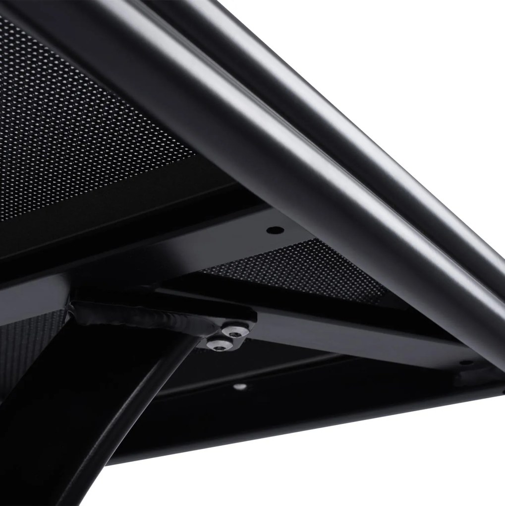 Τραπέζι JAXEN Αλουμινίου Μαύρο με Γυαλί Ασφαλείας και Textilene 120x70x78Υ εκ. 120x70x78 εκ.