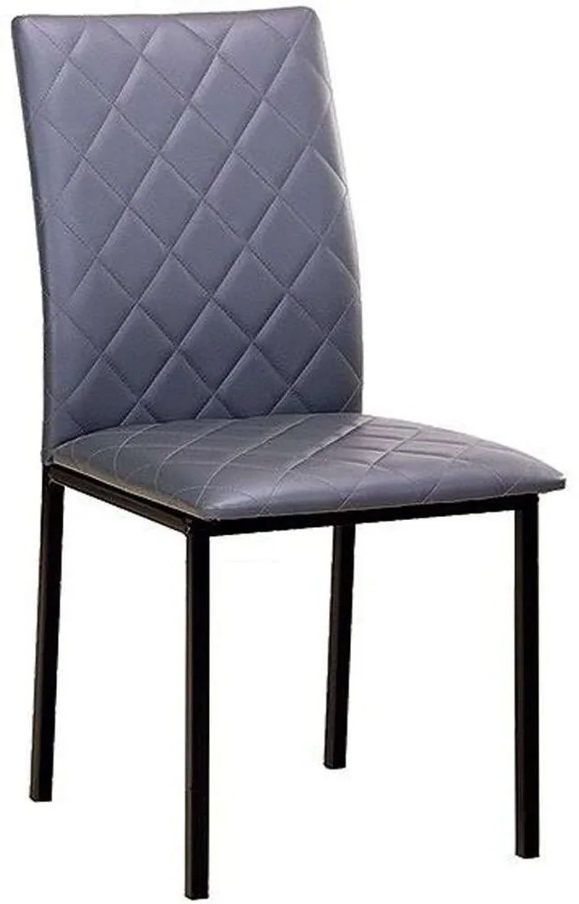 Καρέκλα 617-27-016 C-002 43x55x92cm Grey-Black Μέταλλο, Δέρμα
