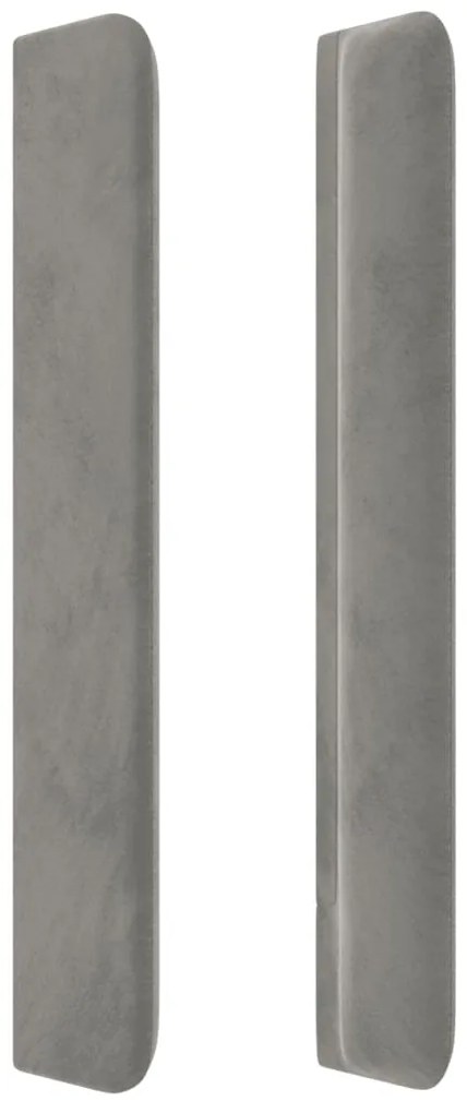 vidaXL Κεφαλάρι με Πτερύγια Ανοιχτό Γκρι 203x16x118/128 εκ. Βελούδινο