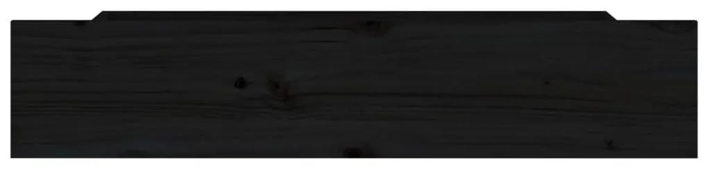 Συρτάρια Κρεβατιού 4 τεμ. Μαύρα από Μασίφ Ξύλο Πεύκου - Μαύρο