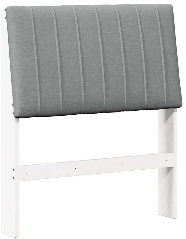 vidaXL Ταπετσαρισμένο κεφαλάρι Ανοιχτό γκρι 80 cm Στερεά ξυλεία πεύκου