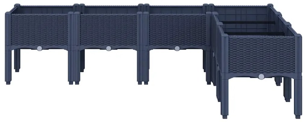 vidaXL Ζαρντινιέρα Κήπου με Πόδια Μπλε Γκρι 160x120x42 εκ. Πολυπροπυλένιο