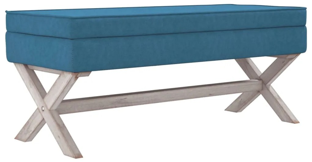 vidaXL Σκαμπό Αποθήκευσης Μπλε 110 x 45 x 49 εκ. Βελούδινο