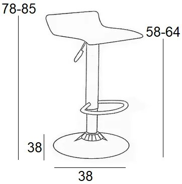 ΣΚΑΜΠΟ ΜΕΤΑΛΛΙΚΟ ΚΡΕΜ BAR/3 38X39X59-79/65-85εκ. (Σετ 2 ΤΕΜ)