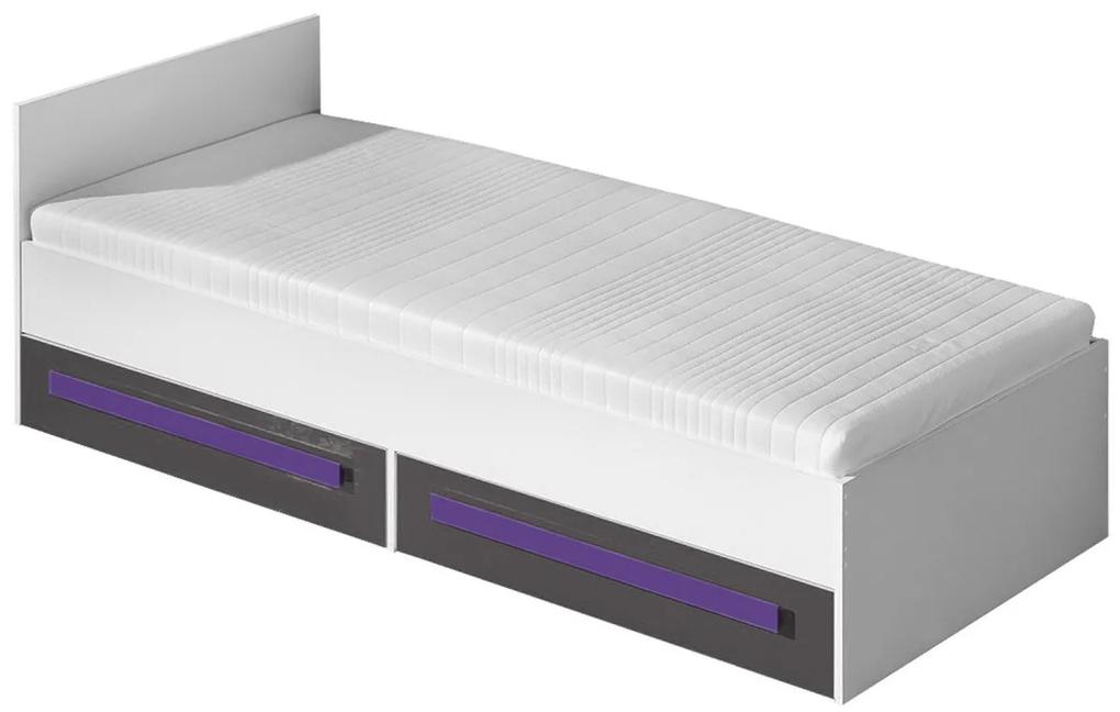 Κρεβάτι Akron E110, Μονόκλινο, Άσπρο, 90x200, Πλαστικοποιημένη μοριοσανίδα, Τάβλες για Κρεβάτι, 94x203x71cm