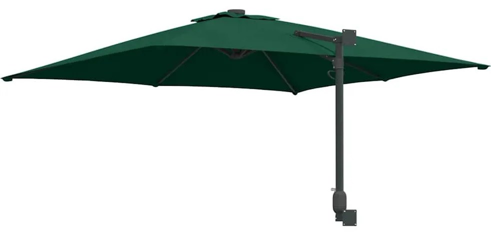vidaXL Ομπρέλα Κήπου Πράσινο, Μαύρο 248.5 x 247.5 x 160 εκ.