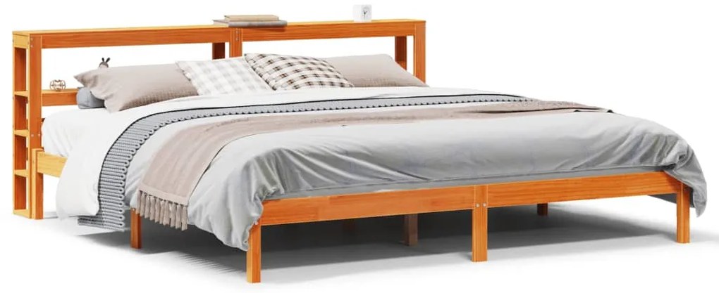 vidaXL Πλαίσιο Κρεβατιού με Κεφαλάρι 180x200 εκ Μασίφ Ξύλο Πεύκου