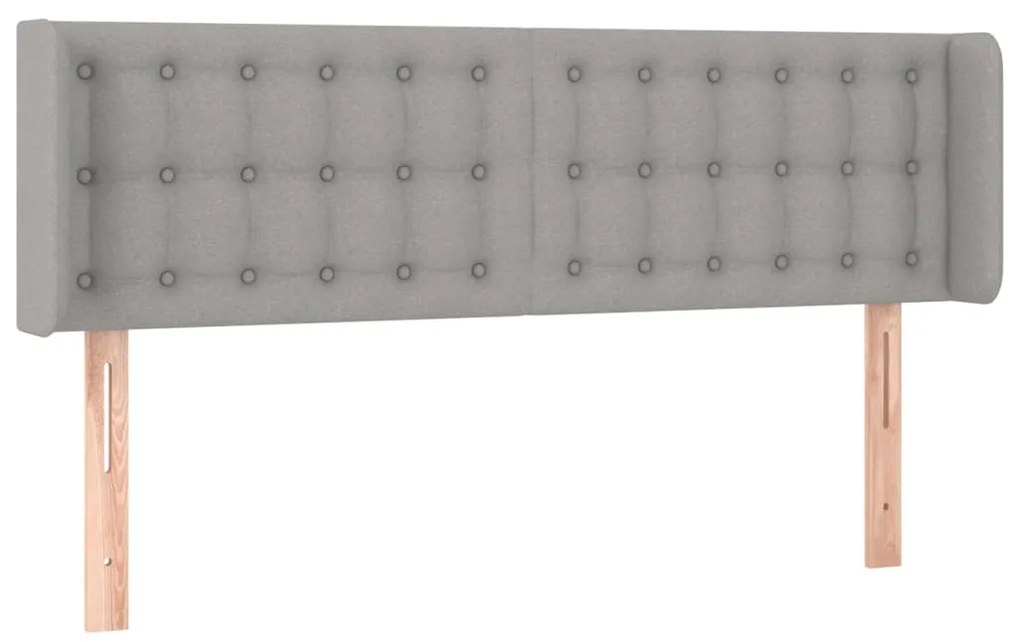 vidaXL Κεφαλάρι Κρεβατιού LED Ανοιχτό Γκρι 147x16x78/88 εκ. Υφασμάτινο