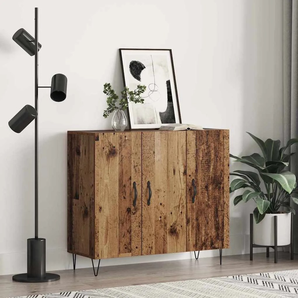 vidaXL Πλαϊνό γραφείο Παλαιό ξύλο 90 x 34 x 80 εκ. Επεξεργασμένο ξύλο