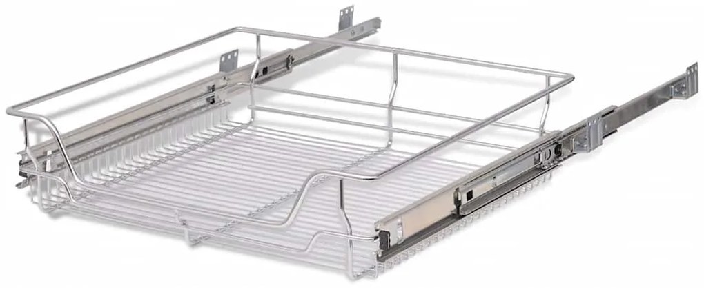 vidaXL Συρτάρια - Καλάθια Συρμάτινα 2 τεμ. Aσημί 600 χιλ.