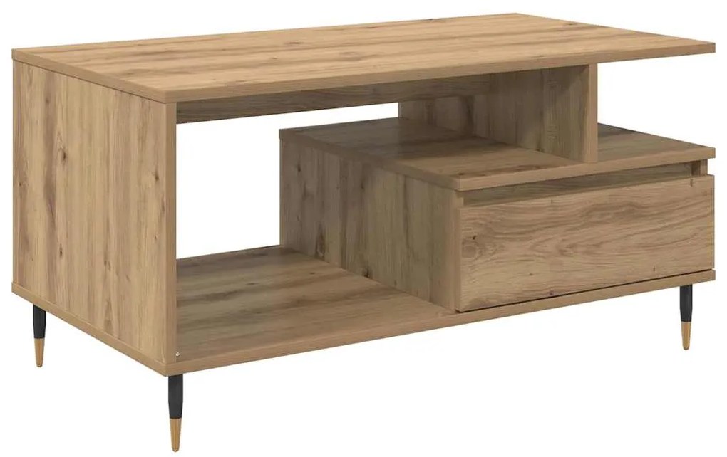 vidaXL Τραπεζάκι σαλονιού με συρτάρι Artisan Oak 90 x 49 x 45 εκ