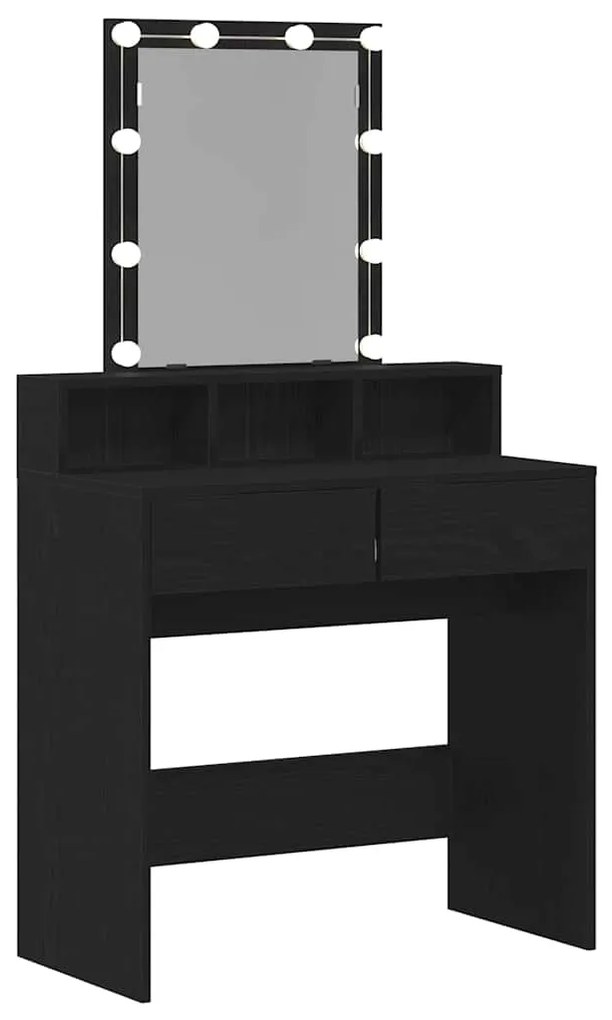 vidaXL Κομμωτήριο Μαύρη δρυς 80 x 41 x 144.5 εκ Επεξεργασμένο ξύλο