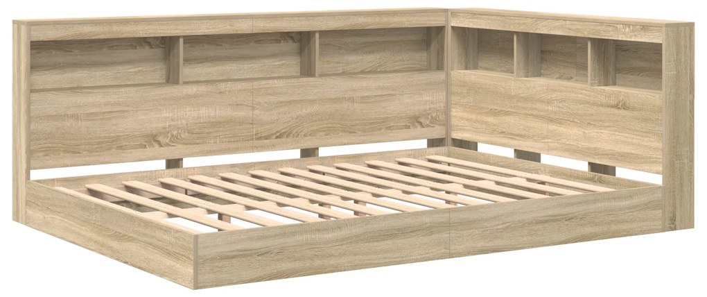 vidaXL Κρεβάτι με Ράφια Σοφάνα Οξιά 140x200 εκ Επεξεργασμένου Ξύλου