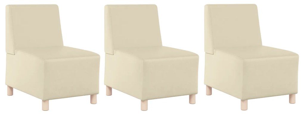 vidaXL Καναπέδες 3 pcs Κρεμ 55 x 74 x 82 εκ. Τεχνητό δέρμα