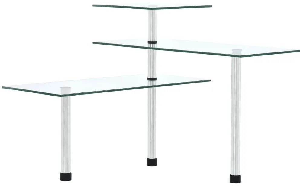 vidaXL Ράφι Κουζίνας Γωνιακό Τριώροφο από Ψημένο Γυαλί